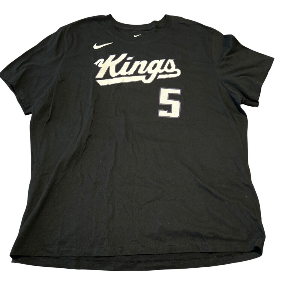 Nike Sacramento Kings‎ De'Aaron Fox NBA Name Number T-Shirt Black 2XL FD9809-018